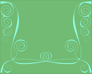 Image showing Design background with lines and spirals on green