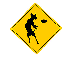 Image showing Dog agility warning sign