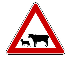 Image showing Sheep flock warning sign