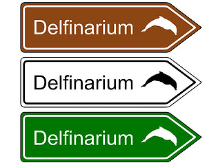 Image showing Direction sign dolphinarium