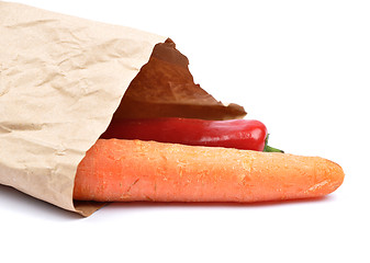 Image showing Vegetables in paper bag