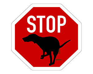 Image showing Stop sign dogs dump 