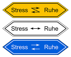 Image showing Direction sign stress and calm