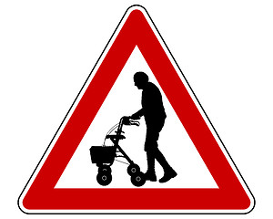 Image showing Caution elderly people