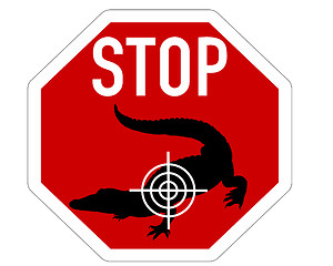 Image showing Stop crosshair crocodile