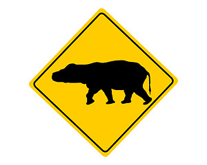 Image showing Hippo warning sign