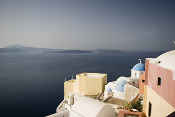 Image showing church and residences over sea santorini