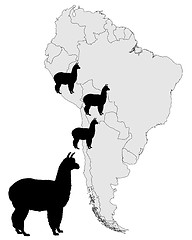 Image showing Alpaca range map