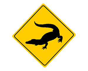 Image showing Alligator warning sign