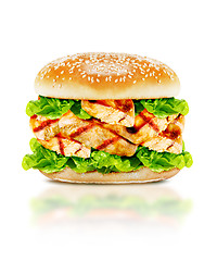 Image showing Delicious chicken burger 