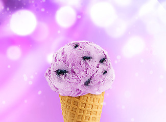 Image showing Blueberry Ice Cream cone