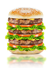 Image showing Delicious big burger 