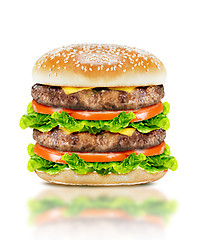 Image showing Delicious big burger 