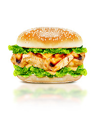 Image showing Delicious chicken burger 