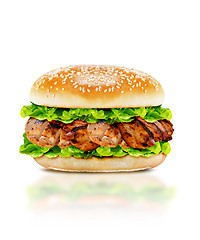 Image showing Delicious chicken burger 