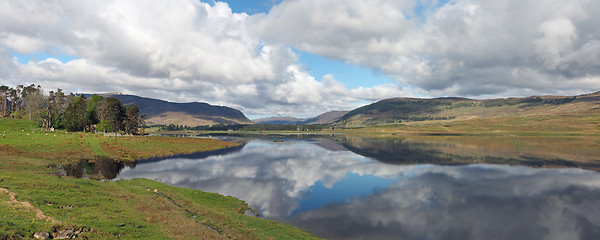 Image showing Spey river west of the dam, Scotland in spring