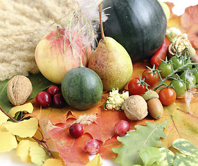 Image showing Healthy organic vegetables and fruits