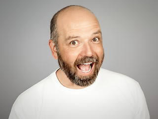 Image showing bearded smiling man