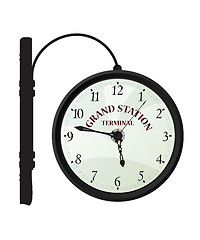 Image showing Vintage railway station clock