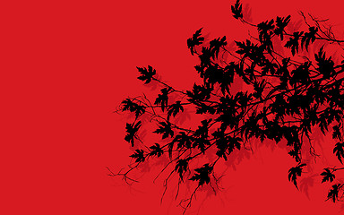 Image showing Tree branches over red