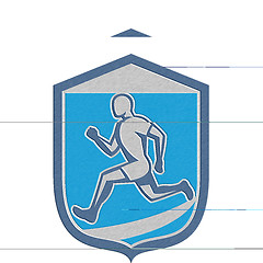 Image showing Metallic Sprinter Runner Running Shield Retro