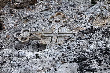 Image showing Burned cross ash smoke 