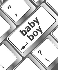Image showing baby boy message on keyboard enter key