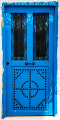 Image showing Blue door with ornament as symbol of Sidi Bou Said 