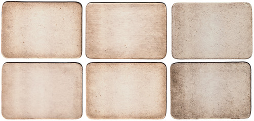 Image showing Set Of Vintage Paper Card Texture On  White Background