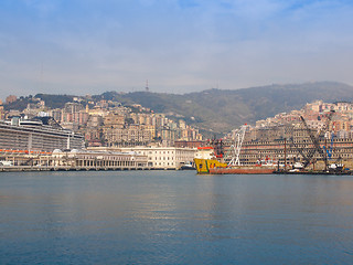 Image showing View of Genoa Italy from the sea