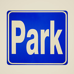 Image showing Retro look Park sign