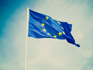 Image showing Retro look Flag of Europe