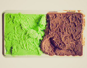 Image showing Retro look Mint chocolate ice cream