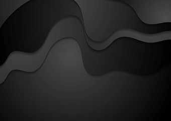 Image showing Dark abstract waves corporate background