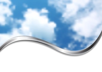 Image showing Abstract cloudscape design with silver wave. Gradient mesh