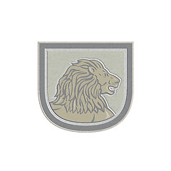 Image showing Metallic Lion Big Cat Head Side Shield