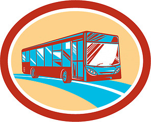 Image showing Tourist Coach Shuttle Bus Oval Retro