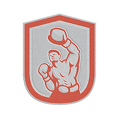 Image showing Metallic Boxer Boxing Punching Jabbing Circle Retro
