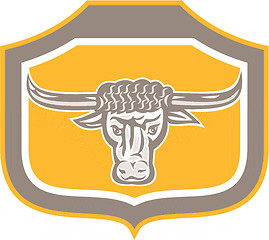 Image showing Bull Head Snorting Shield Retro