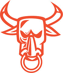 Image showing Bull Cow Head Nose Ring Cartoon