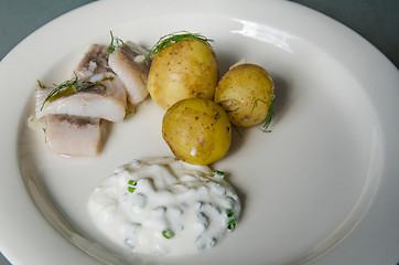 Image showing Traditional swedish summer meal