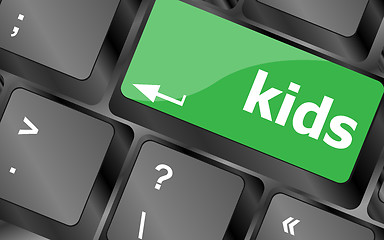 Image showing kids key button in a computer keyboard