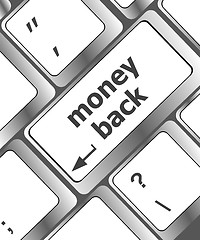 Image showing Keyboard keys with money back text on button