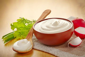 Image showing bowl of sour cream