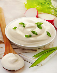 Image showing bowl of sour cream