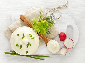 Image showing bowl of sour cream