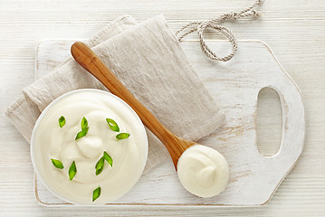 Image showing bowl of sour cream