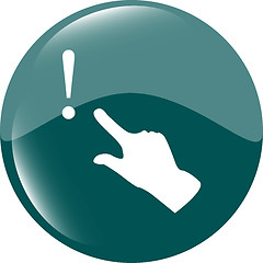 Image showing exclamation mark sign icon with people hand. Help symbol. FAQ sign. style buttons