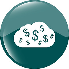 Image showing web icon cloud with dollars sign