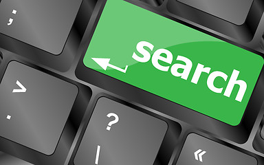 Image showing internet search engine key showing information hunt concept